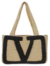 Valentino Medium Tote Viva Superstar Crochet Rafia In Black