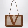 Valentino Garavani Garavani Viva Superstar Medium Canvas Shopping Bag Woman Natural/spice Uni In Beige