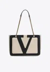 Valentino Garavani Garavani Viva Superstar Medium Nappa Leather Shopping Bag Woman Butter/black Uni In Cream