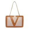 Valentino Garavani Garavani Viva Superstar Medium Canvas Shopping Bag Woman Natural/spice Uni