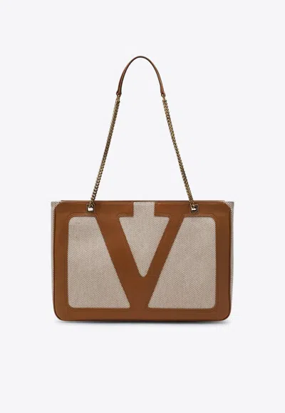 Valentino Garavani Medium Viva Superstar Tote Bag In Beige