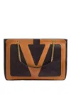 Valentino Viva Superstar Leather Shoulder Bag With Maxi Vlogo Signature On The Front In Black