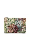 Valentino Medium Vlogo Floral Jacquard Zip Pouch In Multi