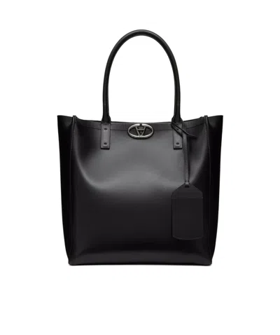 Valentino Garavani Medium Vlogo Locker Handbag In Black