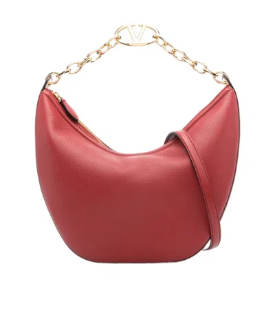 Valentino Garavani Medium Vlogo Moon Shoulder Bag In Rot