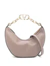 Valentino Medium Vlogo Moon Leather Shoulder Bag In Grey