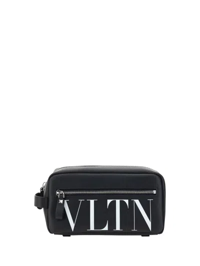 Valentino Medium Washbag | Vltn | Vitello Sky/prin In Pattern