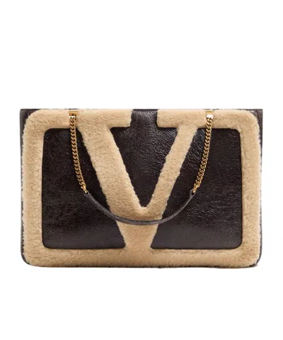VALENTINO GARAVANI MEDIUM VIVA SUPERSTAR SHEARLING TOTE BAG