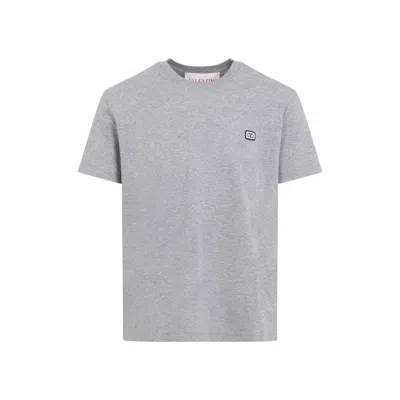Valentino Logo Short-sleeved T-shirt In Grey