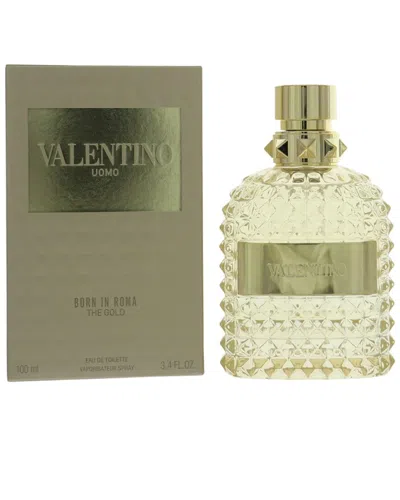 Valentino Men's 3.4oz Born In Roma Gold Edt In Transparent