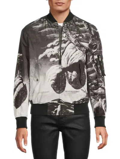 Valentino Men's Abstract Print Bomber Jacket In Multi