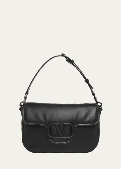 Valentino Garavani Men's All Time Noir Leather Shoulder Bag In Nero