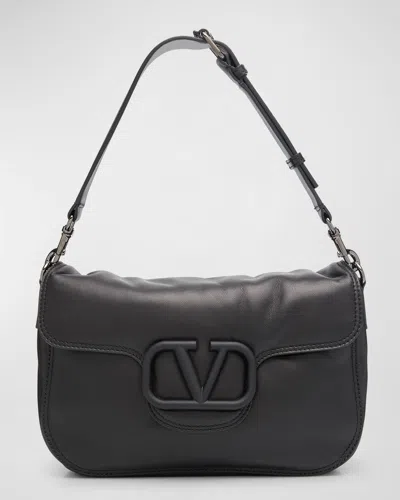 Valentino Garavani Men's All Time Noir Leather Shoulder Bag In Black