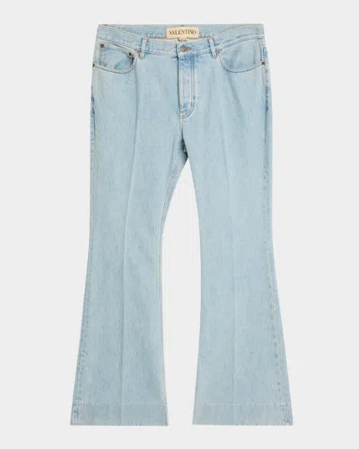 Valentino Men & Apos;s Light-wash Denim Bootcut Jeans In Blue
