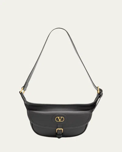 Valentino Garavani Men's Antibes Calfskin Belt Bag In Black