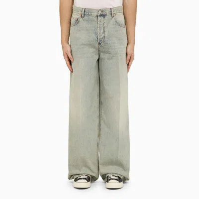 VALENTINO MEN'S BAGGY/LOOSE JEANS WITH V DETAIL