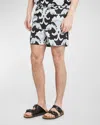 Valentino Nylon Swimsuit With Metamorphos Wall Print In Black Multi