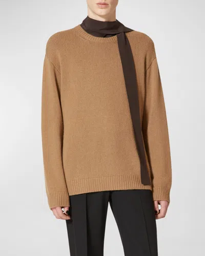 Valentino Men's Basic Cashmere Sweater In Ebony