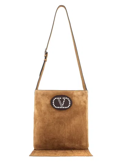 VALENTINO GARAVANI MEN'S BEIGE SUEDE NELLCÃ´TE BAG
