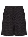 Valentino Toile Iconographe Cotton Bermuda Shorts In Black