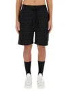 Valentino Geometric Pattern Knee Length Shorts In Black