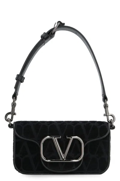 Valentino Garavani Black All-over Motif Leather Crossbody Handbag For Men