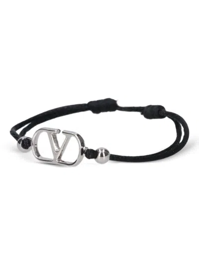 Valentino Garavani Black Vlogo Signature Bracelet