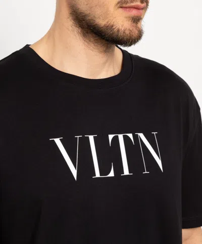 Valentino T-shirt Aus Baumwoll-jersey Mit Logoprint In Black