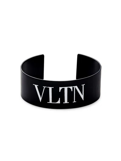 Valentino Garavani Men's Blacktone Logo Cuff Bracelet In Brass