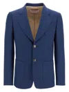 Valentino Slim Fit Wool Gabardine Jacket In Purple