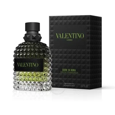 Valentino Men's Born In Roma Green Stravaganza Edt Spray 3.4 oz Fragrances 3614274024807 In Amber / Green