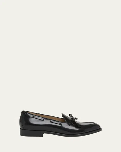VALENTINO GARAVANI MEN'S BOWSHIRE LEATHER LOAFERS