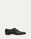 Valentino Men's Brogue Cap-toe Leather Oxfords In Black