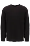 Valentino Cashmere Crewneck Jumper With Stud In Brown