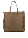 Valentino Reversible Rockstud-embellished Tote Bag In Brown