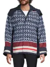Valentino Men's Caban Monogram-print Hooded Windbreaker Jacket