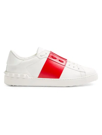 Valentino Garavani Premium Calfskin Lace-up Sneakers For Men In White