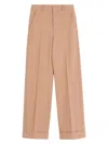 Valentino Wide-leg Trousers With Cuffed Hem And Pleats
