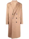 Valentino Notched Lapels Double-breasted Coat In Cammello