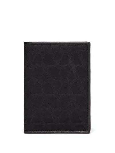 Valentino Garavani Men's Card Holder Toile Iconographe In Black