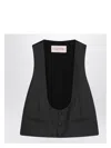 Valentino Charcoal Grey Vest In Wool Men In Grey