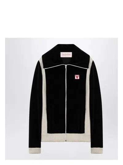 VALENTINO MEN'S CHENILLE SWEATSHIRT WITH CHEZ PATCH