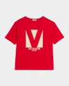 Valentino Crewneck Graphic Print T-shirt Logo In Red