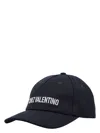 Valentino Cotton Baseball Cap With Embroidery In Black