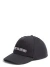Valentino Cotton Baseball Cap With Embroidery In Black