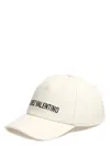 Valentino Garavani Ivory Cotton Baseball Cap With Adjustable Embroidered Logo In Ivory