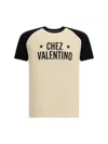 Valentino Sleeve Contrast Graphic Print Crew Neck In Neutral