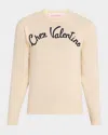 Valentino Beige Embroidered Wool Sweater In Yellow