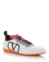 Valentino Garavani White Sneakers With Asymmetric Toe And Vlogo Detail On The Side In Tech Fabric Ma In White Multi