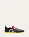 Valentino Garavani Black Sneakers With Asymmetric Toe And Vlogo Detail On The Side In Tech Fabric Ma In Black